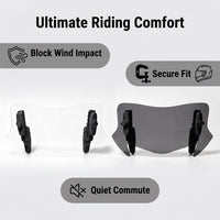 Universal Motorcycle Windshield, Adjustable, Plastic, Clear or Smoky Gray
