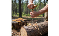 Portable Manual Auger with T-Handle Compact Bushcraft Auger with Leather Sheath Outdoor Scotch Eye Wood Drill Heavy-Duty for Survivalists, Campers, Woodworkers, Camping, Woodworking