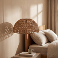 2 Pieces Woven Lampshade Cover Boho Open Lattice Lampshade Coastal Pendant Light Shade for Creative Hobbyists