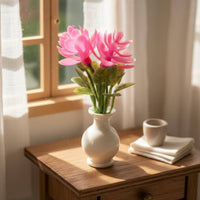 Realistic Appearance Dollhouse Potted Flower Vivid Colors Miniature Flower Vase Multiple Styles Miniature Potted Plant Set Handmade for Hobbyists, Collectors, Fairy Gardens, Miniature Scene Building, Desktop Decoration