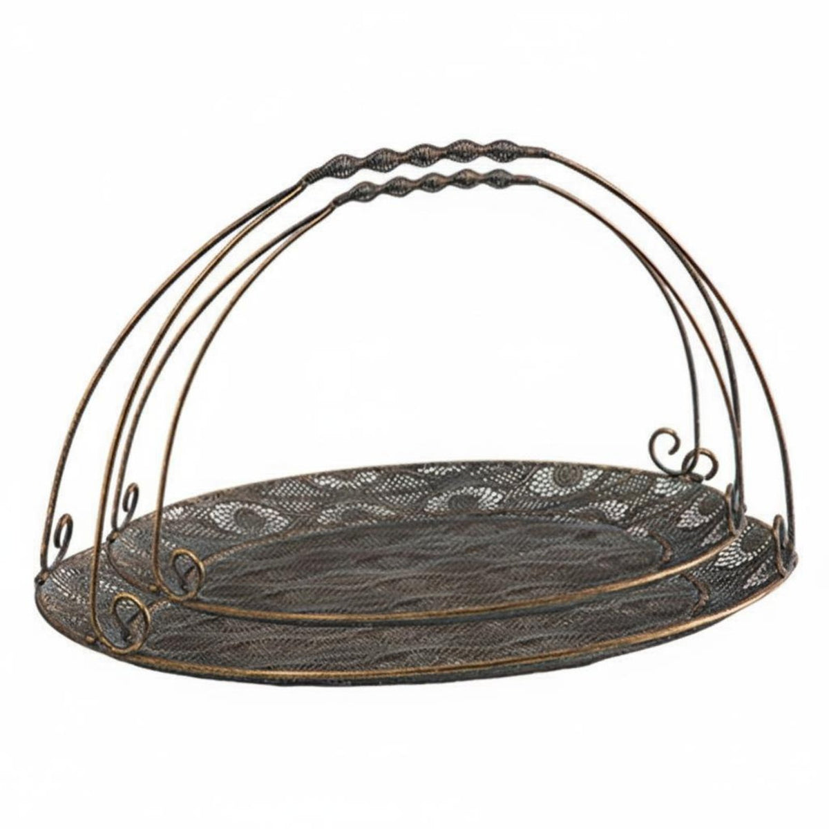 Iron Fruit Tray Antique Finish Vintage Wire Tray Breathable Home Decor for Festive Table