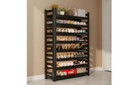 Space-Saving Design Multi-Tier Shoe Rack Large Capacity Carbon Steel Utility Rack Easy Assembly Shelving Unit Adjustable Shelves for Garage