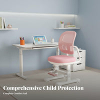 Grows with Child Adjustable kids' Desk Chair Support Ergonomic Student Homework Chair Stable Structure Study Seating Sturdy Construction for Students, Girls, Parents, Studying, Bedroom, Home, Playroom