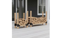 8 Pieces Easy to Assemble Firewood Rack Bracket Metal Firewood Rack Bracket Kit Black Fireplace Wood Storage Holder Sturdy for Homeowners