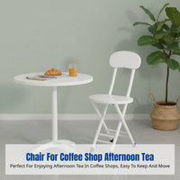 Folding Table, Nordic Style, Stainless Steel, No Assembly Needed, Portable Round Dining Table, Home, Outdoor