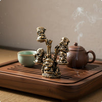 Brass Wealth God Statue Handmade Finish Tea Pet Figurine Handmade for Desk