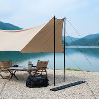 2 Pieces Tent Vestibule Pole Thickened Sturdy Duty Shelter Pole Sturdy Metal Tip Anti-Slip Base for Campers