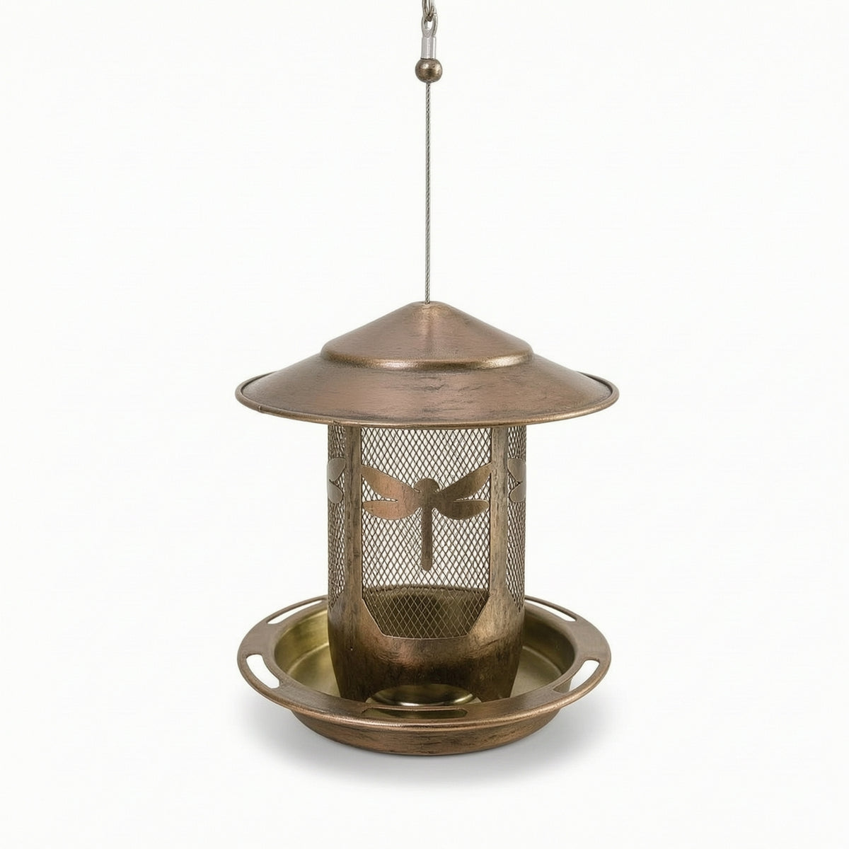 Metal Mesh Bird Feeder Hanging Bird Feeder Rainproof Rust-Resistant for Garden, Patio, Porch