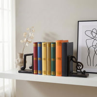 Music Note Bookends Compact Decorative Bookends Space-Saving Book Holders for Readers, Bookshelf