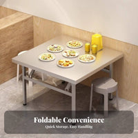 Foldable Design Folding Leg Table Space-Saving Square Collapsible Stand Portable Household Furniture Installationno-Cost for Apartment Dwellers, Home Office Workers, Outdoor Market, Small Areas, Kitchen, Dining Room