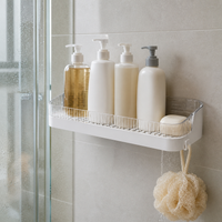 Wall-Mounted Bathroom Shelf No-Drill Storage Organizer for Toilet, Vanity, Kitchen