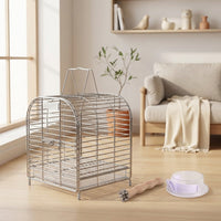 Mini Stainless Steel Portable Cage Bird Cage, Metal Portable Pet Cage with Handle, Handheld Pet Cage for Small Animal Travel and Outdoor Use