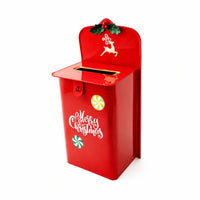 Christmas Mailbox Decorative Wall-Mounted Mailbox Post Box Festive Decorations Red for Entryways, Party Displays