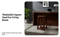 Sturdy Construction Square Saddle Stool High Load-Bearing Backless Saddle Stool Built-in Footrest Indoor Furniture Rounded Corners for Adults, Homeowners, Entertainers, Living Room, Home Bar, Kitchen, Restaurant