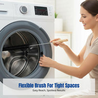 Flexible Washing Machine Cleaning Brush, Long Handle, Nylon Bristles, Deep Cleaning Tool for Household