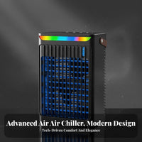 Desktop Water Cooling Fan Colorful Night Light Portable Air Chiller Fan 5 Speed Settings Portable Air Chiller for Office, Bedroom, Dorm Room