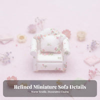 1:12 Scale Dollhouse Sofa Realistic Design 1:12 Scale Sofa Handcrafted Single Dollhouse Couch with Pillow for Collectors, Hobbyists, Diorama, Room Box