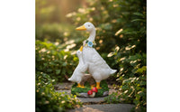 Duck Statue with Solar Light Resin Garden Statue Waterproof for Patio, Gardeners