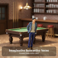 Billiards Player Figurine Realistic Design 1:64 Scale People miniature:64 Scale People Figures High Accuracy for Sand Tables