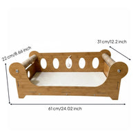 Cat Scratcher Bed Cushioned Cat Sofa Bed Raised Backrest Animal Furniture