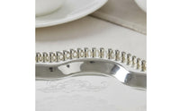 Elegant Design Beaded Tray Mirror-Like Surface Silver Serving Tray Reusable Decorative Fruit Platter Long-Lasting