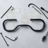 Multi-Loop Butterfly Handlebar Raised Middle Swept-Back Handlebar Black Open Ends for Long-Distance Riding, Cycling