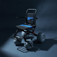 Flip-up Armrests Beach Wheelchair Pneumatic All-Terrain Wheelchair Long-Lasting Mobility Chair Rust-Resistant for Caregivers, Sandy Paths