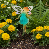 Vintage Iron Butterfly Angel Garden Stake for Yard and Balcony Decor