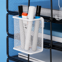 Metal Mesh Pen Holder, Hanging Square Desk Tidy, Pen Pot for Office Workers & Students, Stationery Organiser