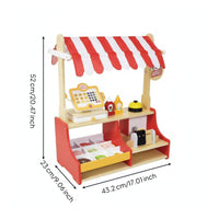 Sandwich Stall Toy Realistic Design Wooden Burger Stand Smooth Edges Playful Meal Set Stall for Children and Girls, Kids
