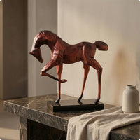 Geometric Horse Statue Modern Aluminum Equine Sculpture Decorative Room Decoration for Tabletop Display