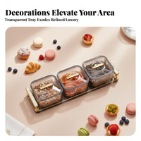 Divided Appetizer Tray with Lid Multi-Compartment Snack Organizer Elegant Design