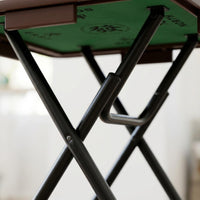 Folding Table Cross-Supported Green Table Elevated Border