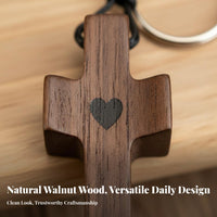 Wooden Thumb Cross Hand Polished Handheld Comfort Cross Smooth Touch for Members, Grieving Individuals, Easy to Carry, Holidays, Meditation