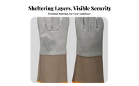 Anti-Splash Metalworking Gloves Multi-Layered Protection Long Leather Metalworking Gloves Retardant for Welders, Metalworkers, Foundry
