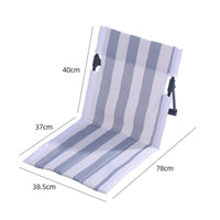 Portable Lounge Chair Cushion with Backrest Padded Foldable Lounge Chair Cushion Lightweight Outdoor Seat with Triangular Frame Compact for Camping