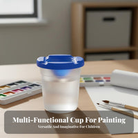 children's Paint Brush Washer Multi-Functional Spill Resistant Paint Cup Mess Childrens Lidded Painting Cup for Preschoolers, DIY Projects, School