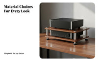 Shock Absorbing Audio Equipment Cabinet Accessible Storage Design Audio Equipment Shelf Sturdy Structure Desktop High-Fidelity Rack Heavy Duty for Audiophiles, Home Theater Enthusiasts, Living Room, Studio