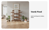 Freestanding Design Multi-Tier plant display rack Space-Saving Plant Shelf Sturdy Construction Display Rack Easy Assembly for Gardeners, Balcony, Living Room, Indoor, Bedroom