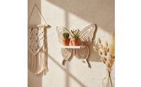 Boho Design Wooden Butterfly Shelf Easy Mounting Butterfly Wall Decor Shelf Lightweight Sturdy for Living Room, Bedroom, Office