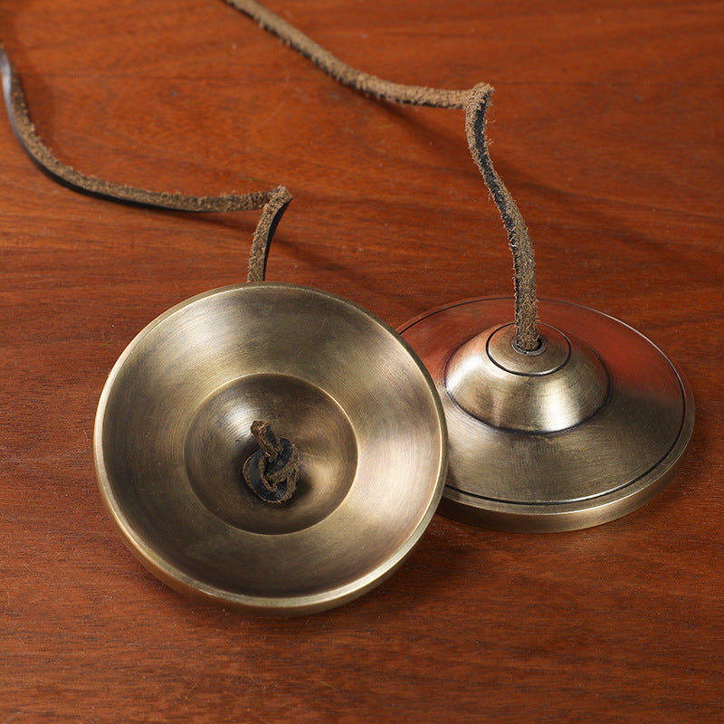 Nepalese Bronze Hand Cymbals with Cover