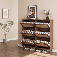 Footwear Organizer Footwear Organizer with Rattan Doors Space-Saving Furniture for Entryway, Hallway