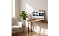 Wooden Eyeglasses Display Tray Walnut Eyeglass Storage Organizer Tray Divided Sunglass Organizer Open-Top for Collectors, Retailers, Home Organization