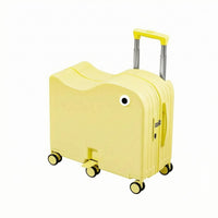 Foldable Cup Holder Hard Shell Ride on Suitcase PC Material Kids Ride on Luggage Combination Lock Children's Carry on Suitcase