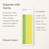 Colored Sticky Tabs for Students, Transparent Index for Studying, See Through Flags for Highlighting, Pastel Stickers Markers