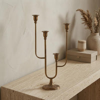 Cast Iron Candle Holder Candelabra Asymmetrical Multi-Arm Candlestick Four-Cup Iron Candlestick