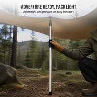 Adjustable Aluminum Awning Pole with Silicone Anti-Thunder Cap for Outdoor Camping Tent Sunshade