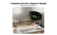 6-Tier Jewelry Stand Large Capacity Necklace and Earring Holder Necklace Holder with Tray Multi-Functional for Bedroom, Closet