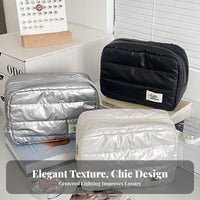 Shiny Rectangular Pouch Waterproof Large Capacity Toiletry Bag Water-Resistant