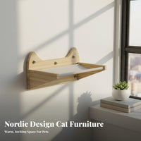 Space Saving Wall Mounted Cat Shelf Easy Installation Suction Cup Cat Perch Damage-Drill-Unoccupied Removal Pet Furniture Heavy Duty for Indoors, Living Room, Bedroom